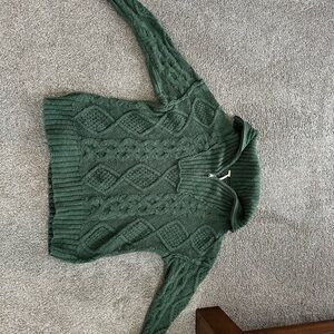 Free People Forest Green Cowl Neck Sweater